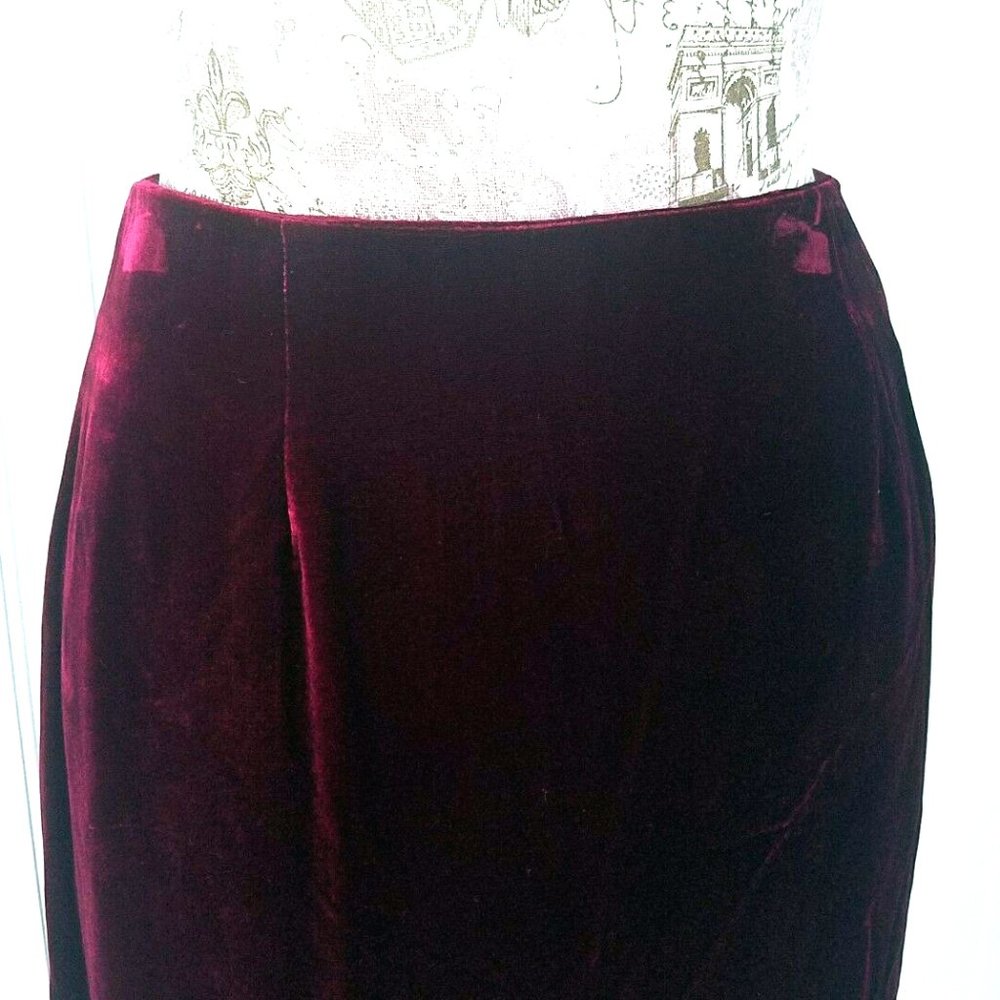 Plush Wine Color Velvet Skirt Jacket Set NWT - Picture 5 of 6